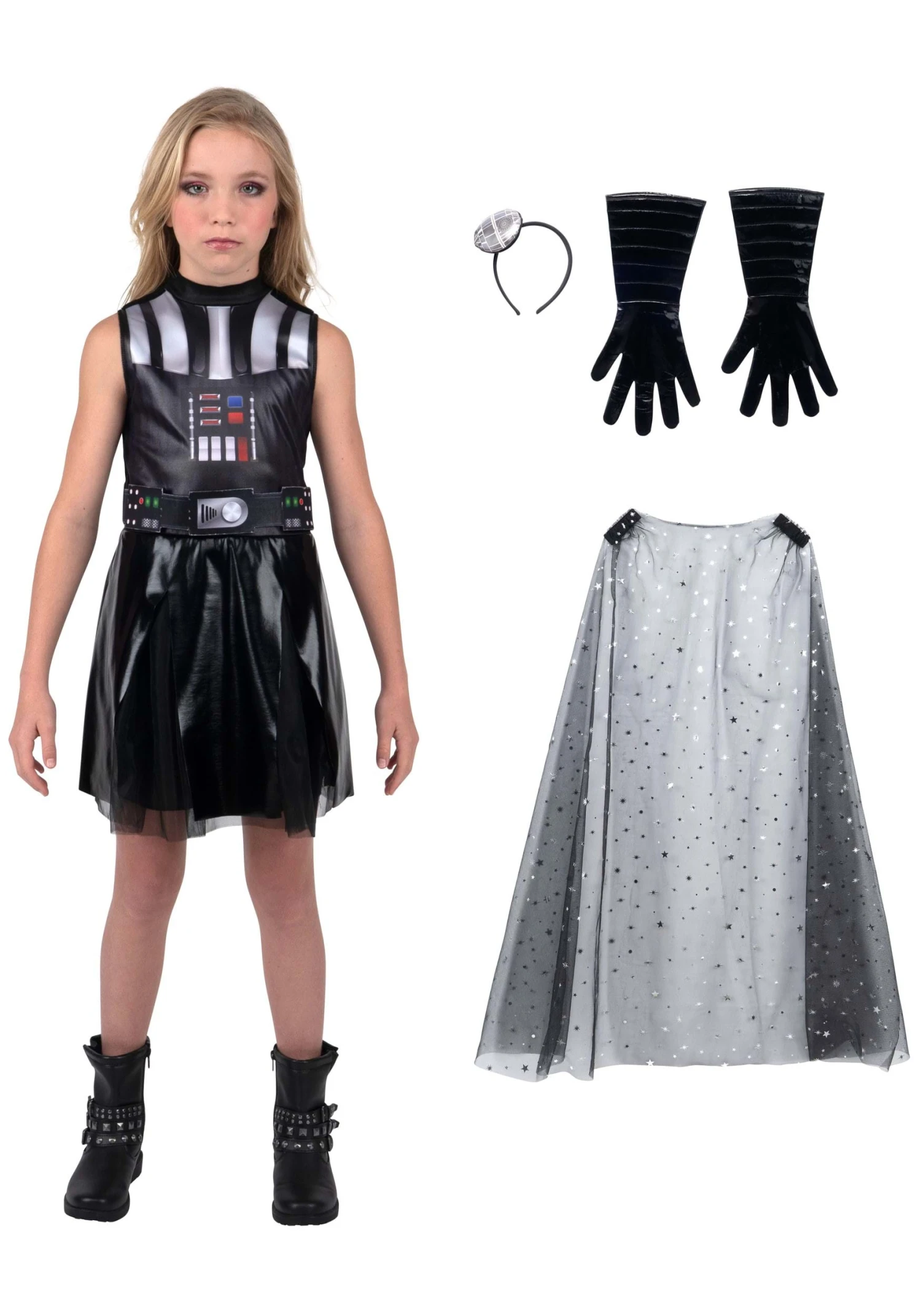 JAZWARES Girl's Star Wars Darth Vader Costume Dress 8 JAZWARES Girl's Star Wars Darth Vader Costume Dress - Image 6