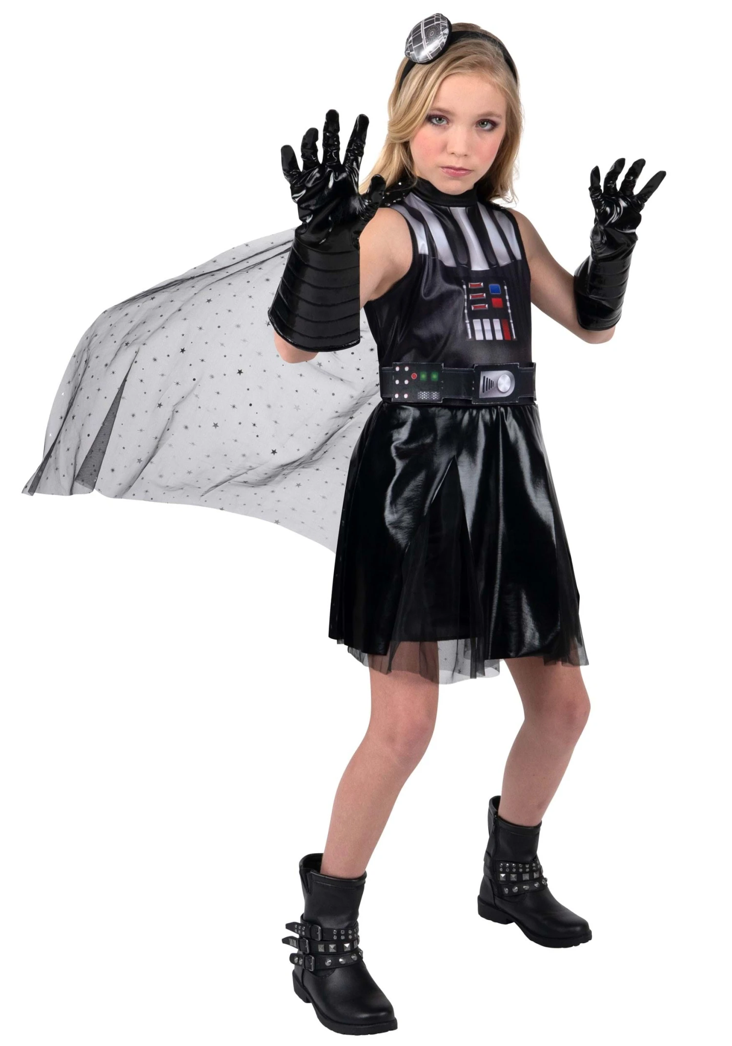 JAZWARES Girl's Star Wars Darth Vader Costume Dress 3 JAZWARES Girl's Star Wars Darth Vader Costume Dress