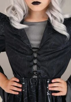 Girl's Gothic Stitch Witch Costume Dress 11 Girl's Gothic Stitch Witch Costume Dress -Halloween Costumes girls gothic stitch witch costume alt 3