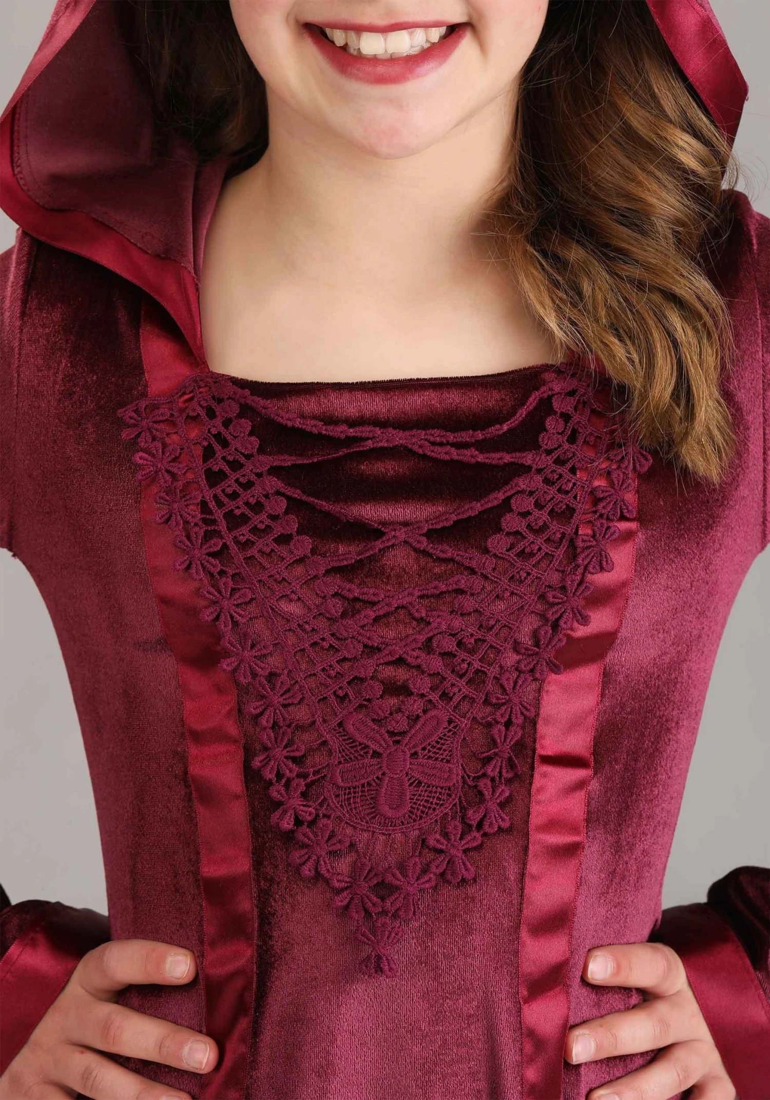 Hooded Renaissance Maiden Costume For Girls 6 Hooded Renaissance Maiden Costume For Girls - Image 4