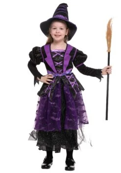 Light Up Purple Bat Witch Costume For Girls -Halloween Costumes girls light up purple bat witch costume alt 1