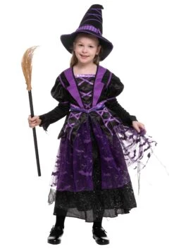 Light Up Purple Bat Witch Costume For Girls -Halloween Costumes girls light up purple bat witch costume alt 2