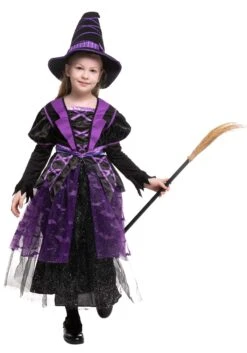 Light Up Purple Bat Witch Costume For Girls -Halloween Costumes girls light up purple bat witch costume alt 4