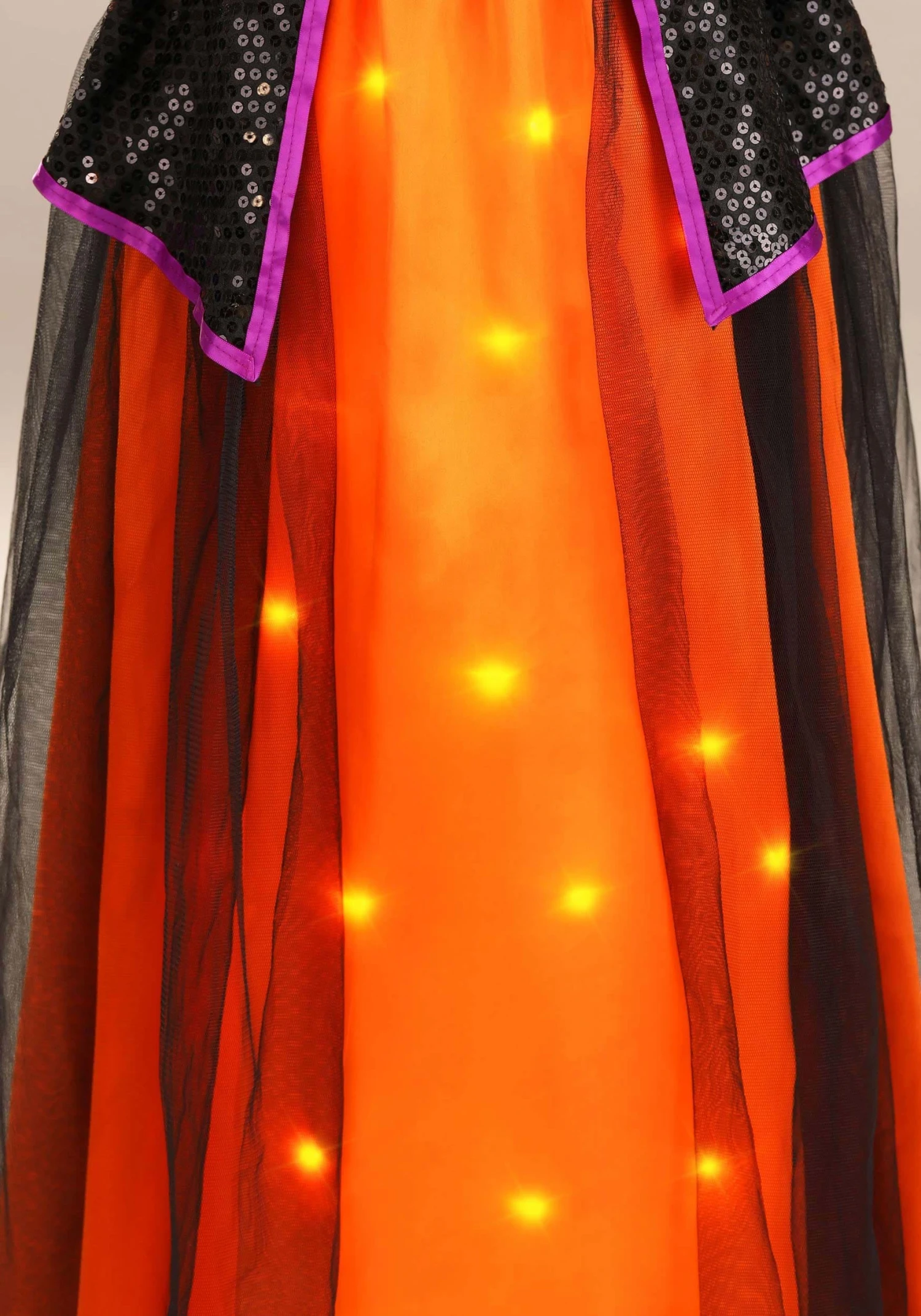 Orange Light-Up Witch Costume For Girls 8 Orange Light-Up Witch Costume For Girls - Image 6