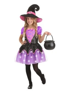 Pink Light-Up Witch Costume For Girls