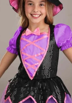 Pink Light-Up Witch Costume For Girls -Halloween Costumes girls pink light up witch costume alt 3