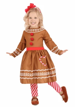 Toddler Gingerbread Costume Dress For Girls 7 Toddler Gingerbread Costume Dress For Girls -Halloween Costumes girls toddler gingerbread costume dress 1