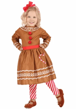 Toddler Gingerbread Costume Dress For Girls