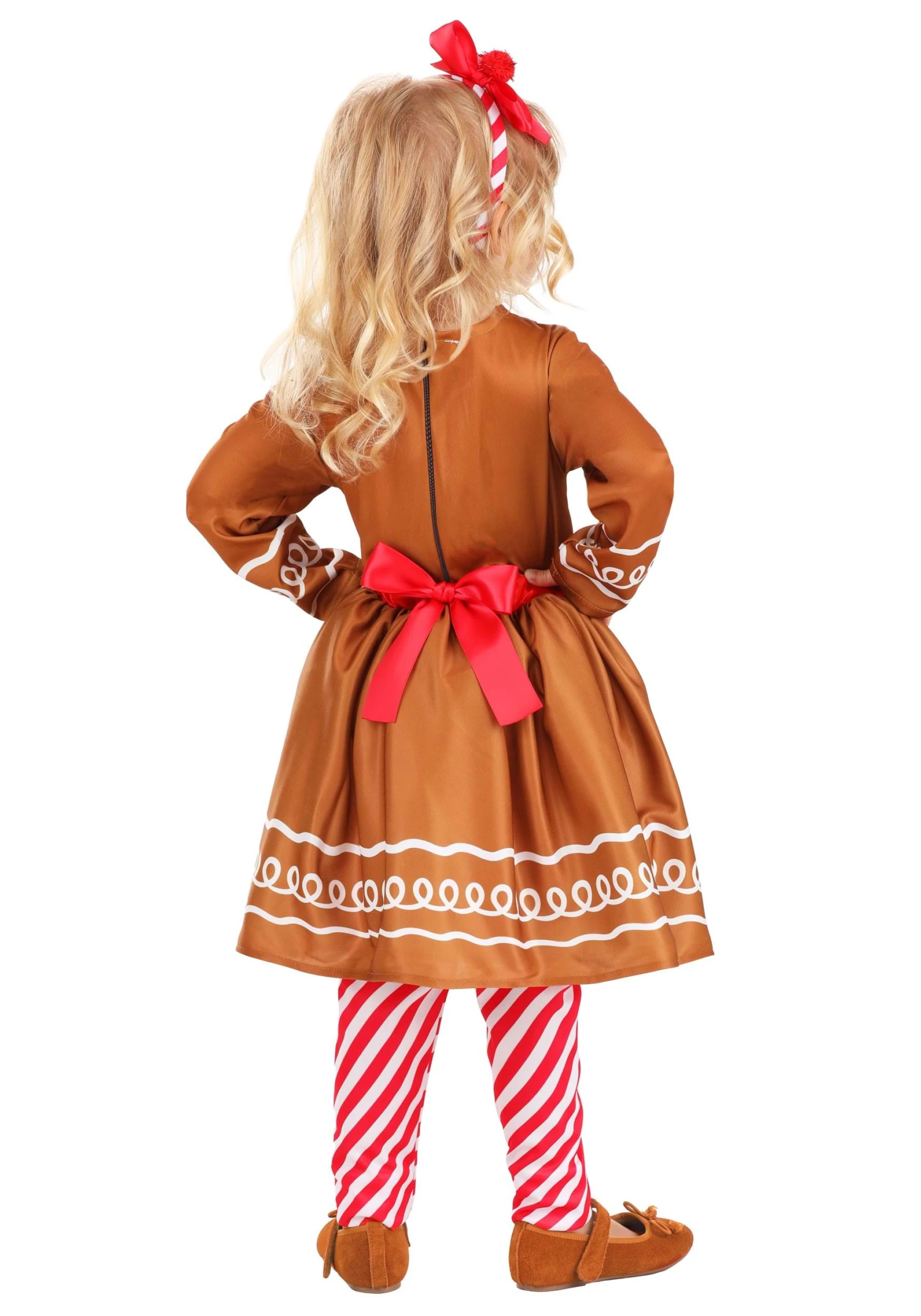 Toddler Gingerbread Costume Dress For Girls 4 Toddler Gingerbread Costume Dress For Girls - Image 2