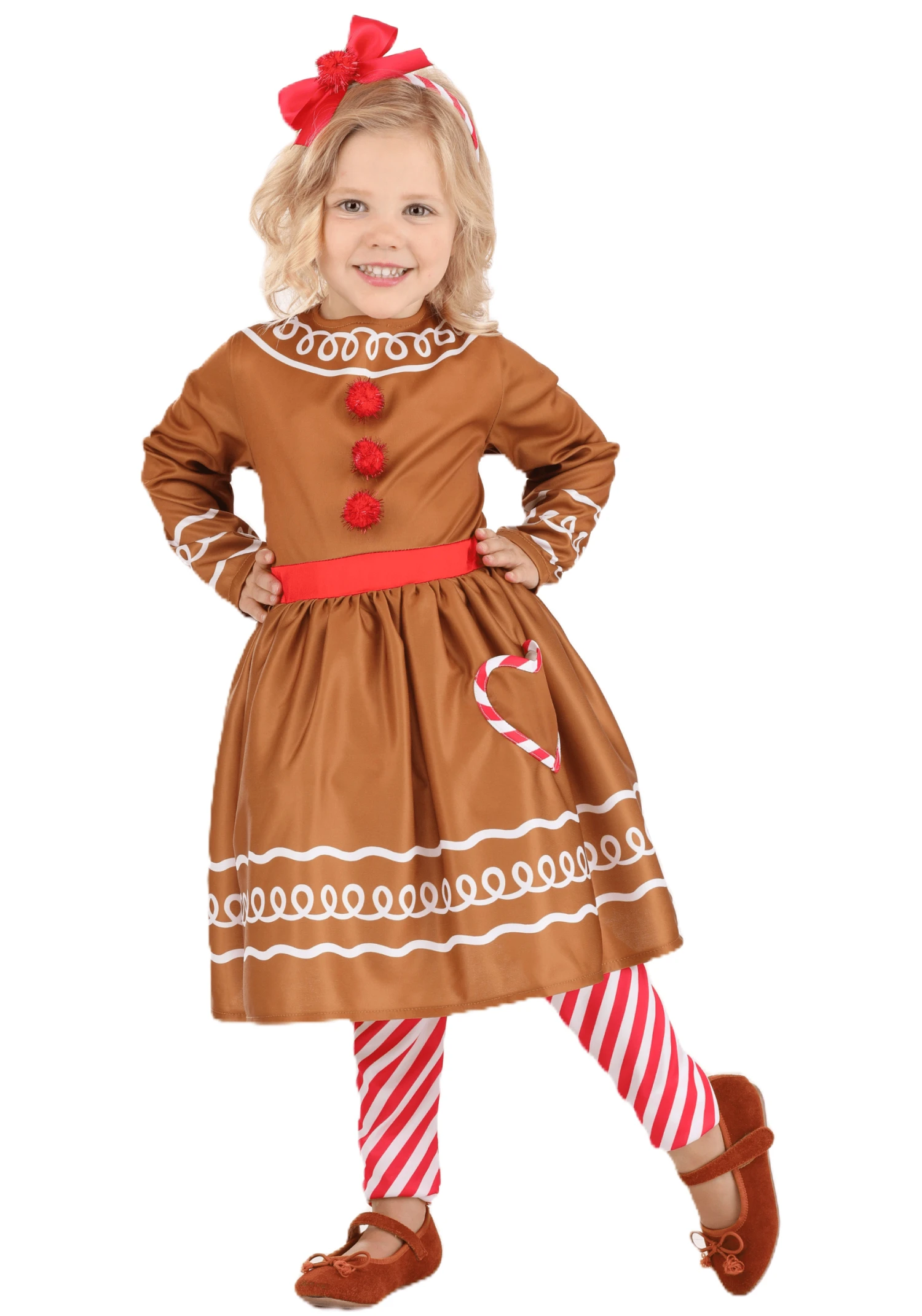 Toddler Gingerbread Costume Dress For Girls 3 Toddler Gingerbread Costume Dress For Girls