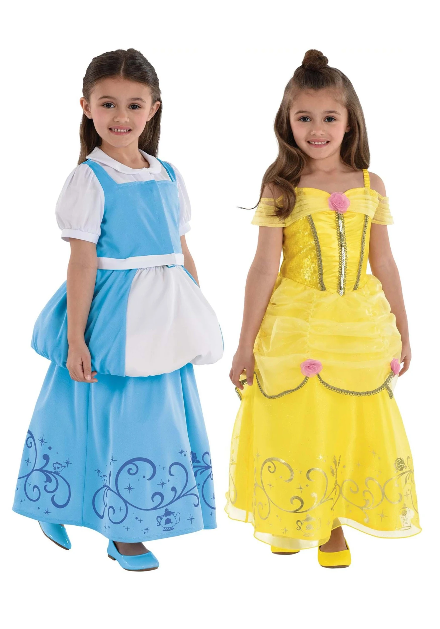 AMSCAN Girl's Toddler Reversible Belle Costume Dress 3 AMSCAN Girl's Toddler Reversible Belle Costume Dress
