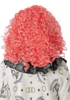 Bright Red Glow In The Dark Curly Clown Wig For Adults 9 Bright Red Glow In The Dark Curly Clown Wig For Adults -Halloween Costumes glow in the dark bright red curly clown wig alt 2