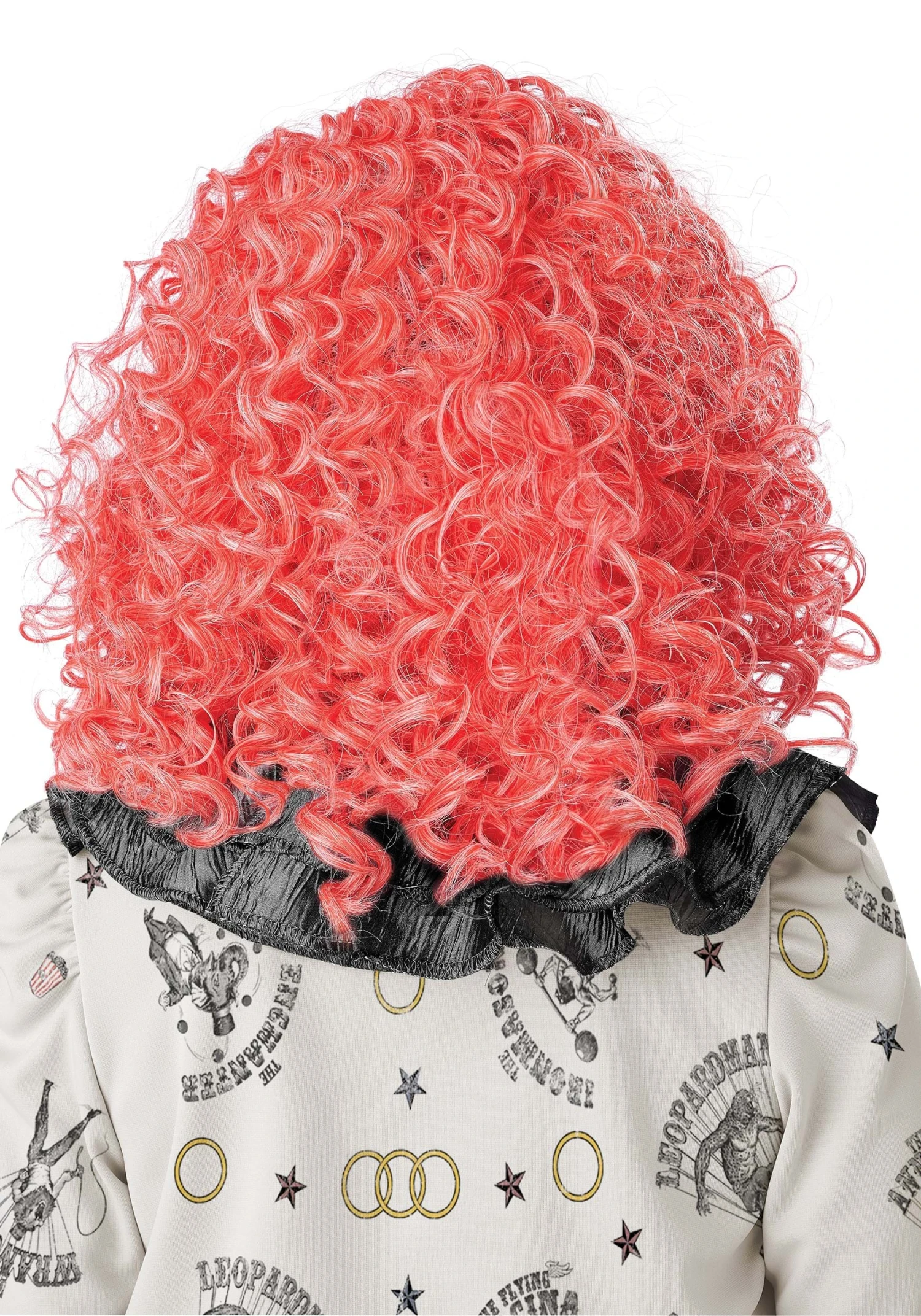 Bright Red Glow In The Dark Curly Clown Wig For Adults 5 Bright Red Glow In The Dark Curly Clown Wig For Adults - Image 3