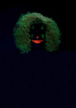 Bright Red Glow In The Dark Curly Clown Wig For Adults 10 Bright Red Glow In The Dark Curly Clown Wig For Adults -Halloween Costumes glow in the dark bright red curly clown wig alt 3