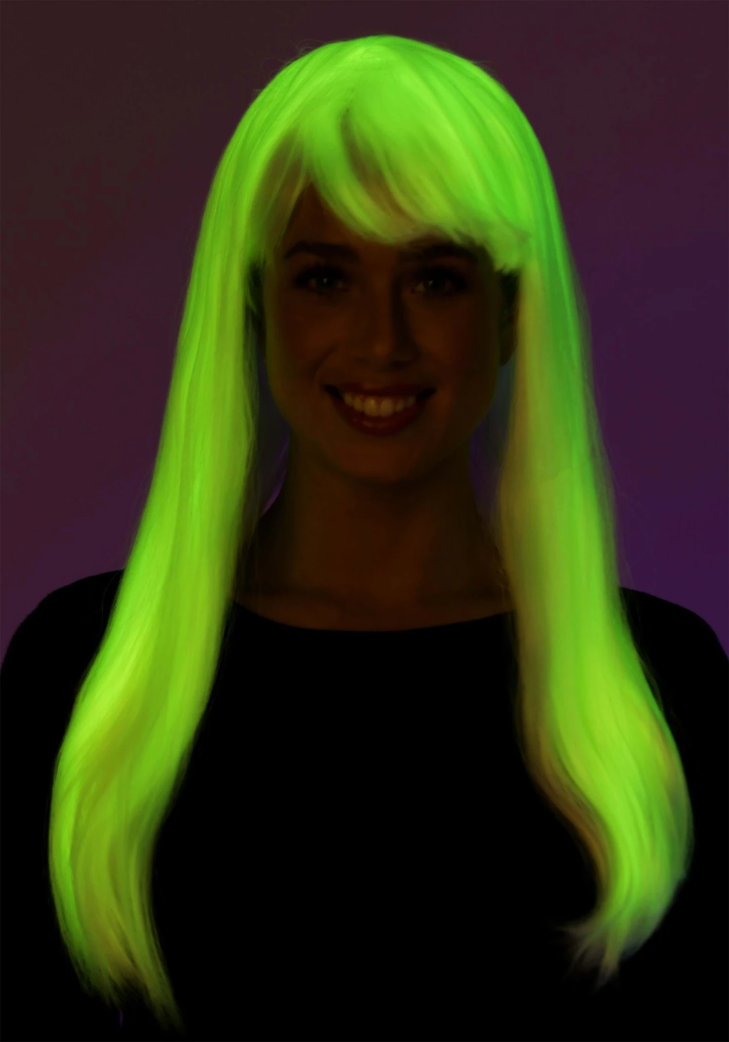 Women's Long Glow In The Dark Costume Wig 5 Women's Long Glow In The Dark Costume Wig - Image 3