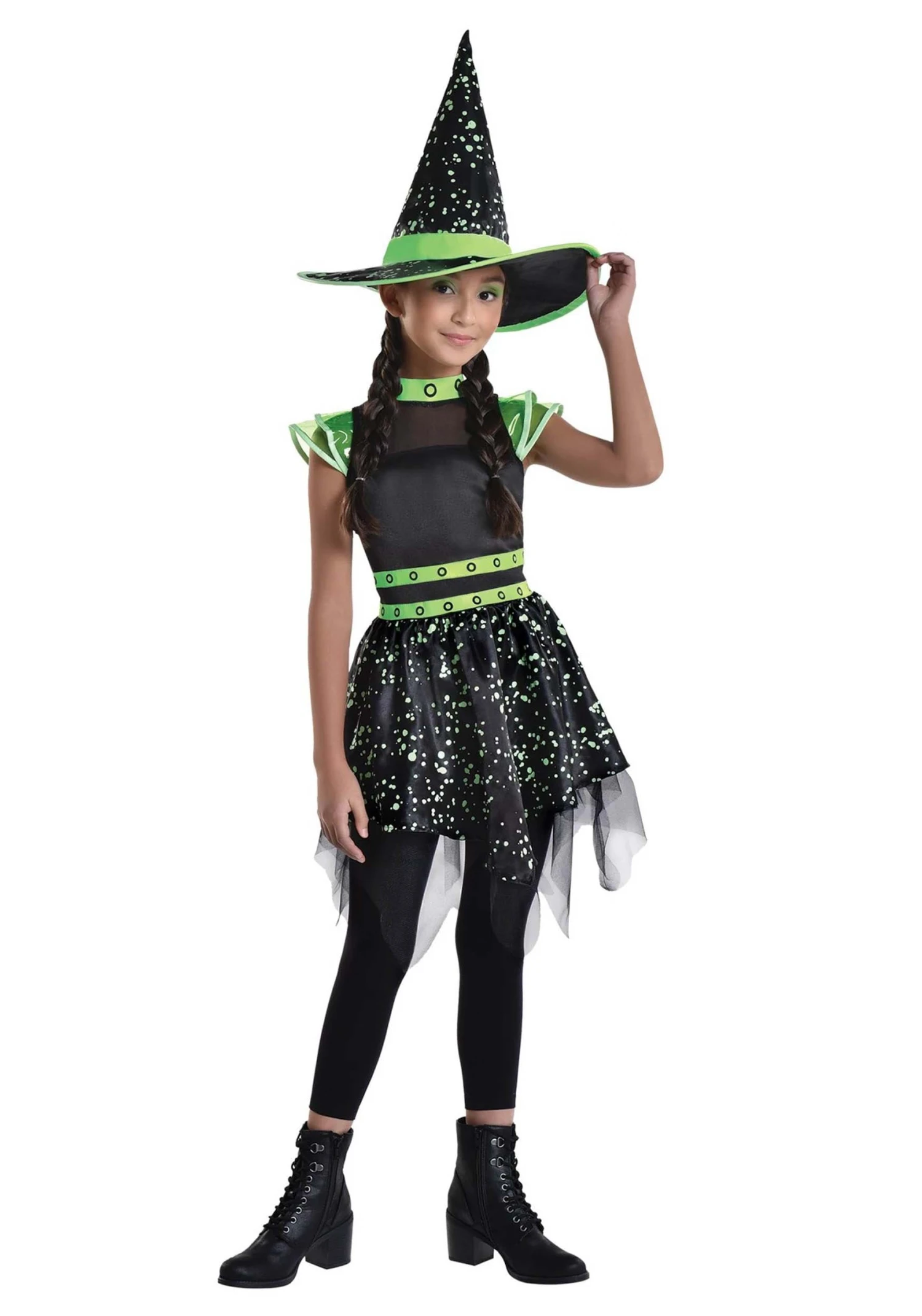 AMSCAN Glow In The Dark Midnight Witch Costume For Girls 3 AMSCAN Glow In The Dark Midnight Witch Costume For Girls