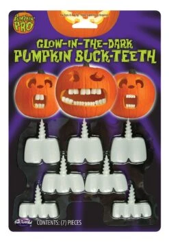 Fun World Buck Teeth Glow In The Dark Pumpkin Prop