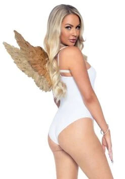 LEG AVENUE Feather Wings With Gold Color -Halloween Costumes gold feather wings alt 2