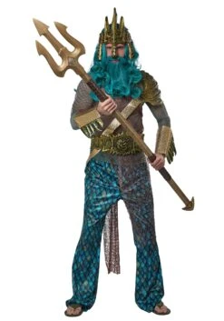 Gold Sea Trident Costume Staff -Halloween Costumes gold sea trident staff alt 1