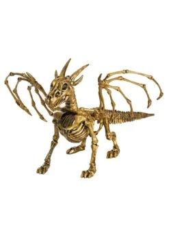Gold 7" Skeleton Dragon -Halloween Costumes gold skeleton dragon alt 2