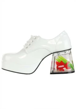 White Disco Pimp Goldfish Shoes For Adults 12 White Disco Pimp Goldfish Shoes For Adults -Halloween Costumes goldfish pimp shoe in white alt 2
