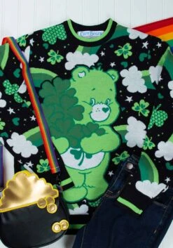 St Patrick's Day Care Bears Good Luck Bear Sweater 12 St Patrick's Day Care Bears Good Luck Bear Sweater -Halloween Costumes good luck bear st patricks day sweater alt 2