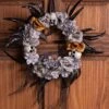 Gothic Flower & Skull Halloween Wreath Decoration 2 Gothic Flower & Skull Halloween Wreath Decoration -Halloween Costumes gothic halloween wreath