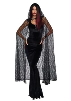Dreamgirl Gothic Lace Cape For Women