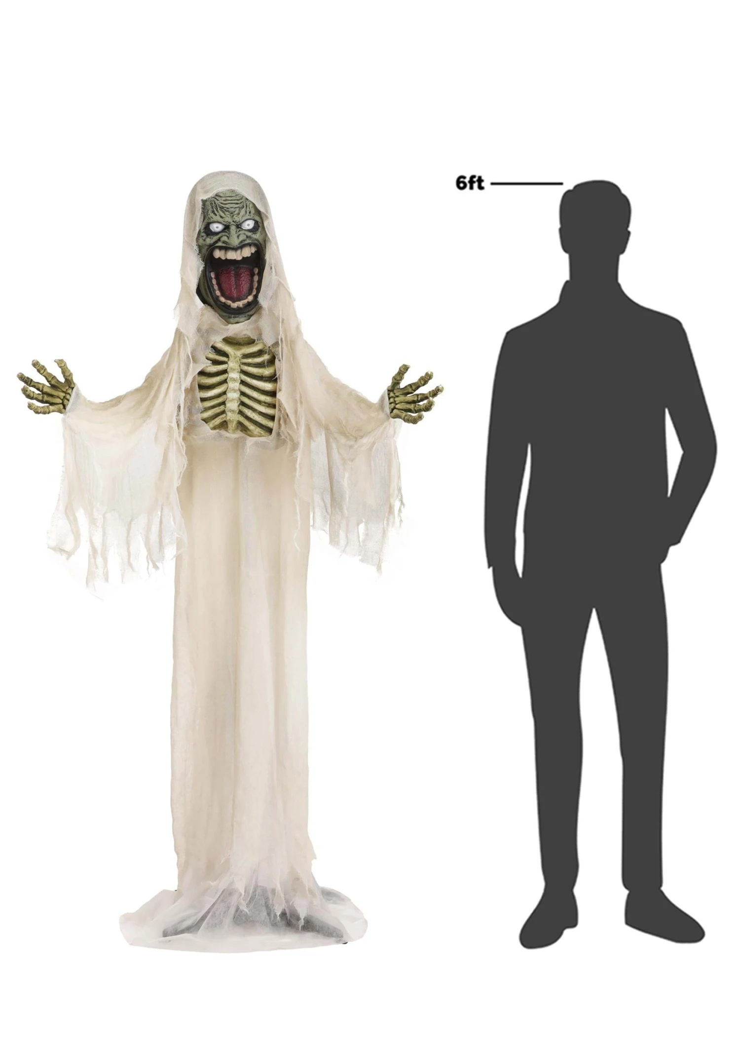 5.9FT Graveyard Ghost Animated Decoration - Scream Saver 4 5.9FT Graveyard Ghost Animated Decoration - Scream Saver - Image 2