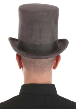Adult Grey Top Hat -Halloween Costumes gray top hat alt 3