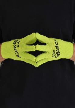 Dr. Seuss The Grinch Hat & Gloves Set For Adults 7 Dr. Seuss The Grinch Hat & Gloves Set For Adults -Halloween Costumes grinch beanie gloves set alt 2