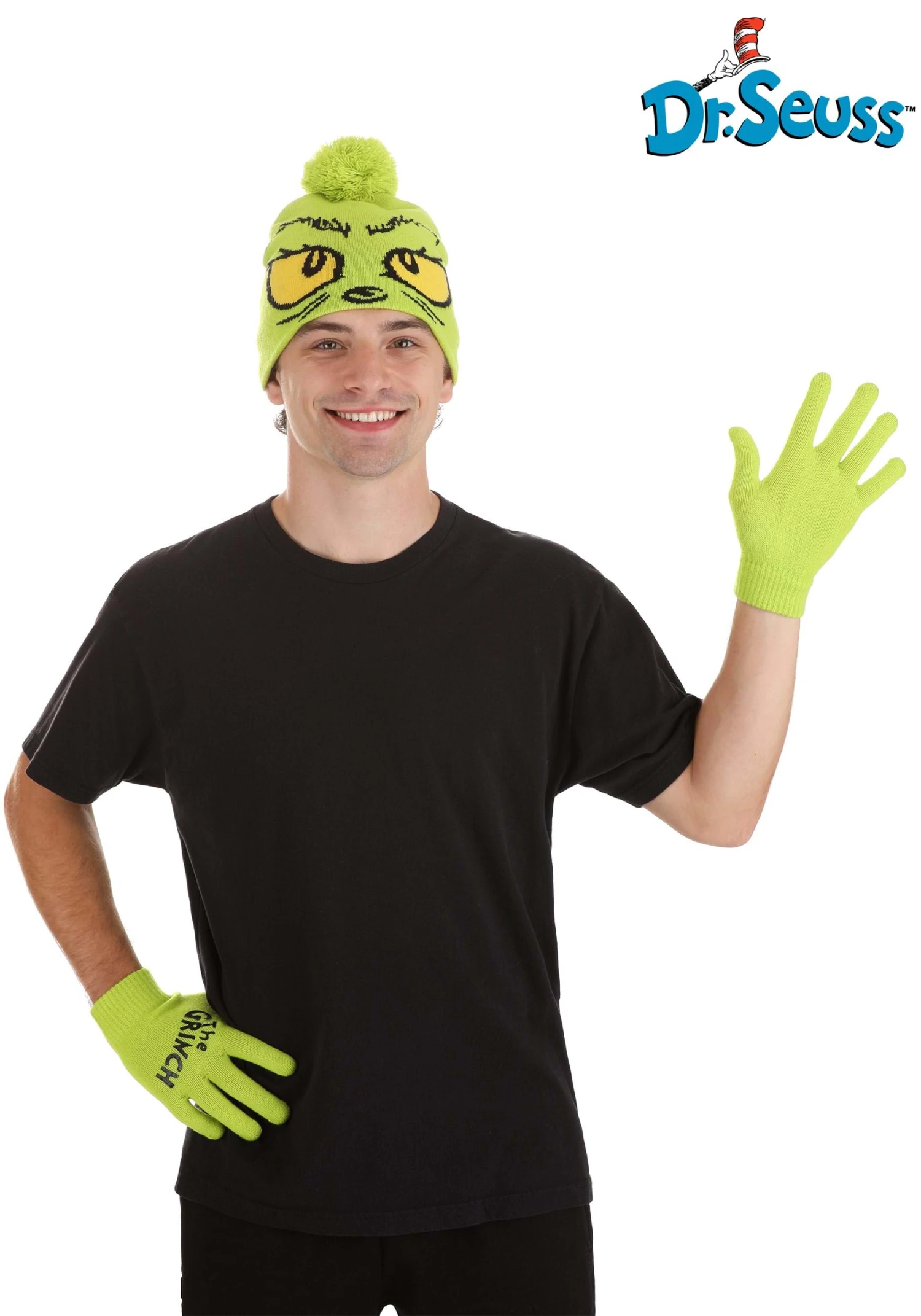 Dr. Seuss The Grinch Hat & Gloves Set For Adults 3 Dr. Seuss The Grinch Hat & Gloves Set For Adults