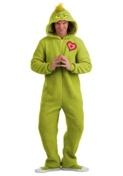 Grinch Costume Onesie For Adults -Halloween Costumes grinch costume onesie for adults alt 1
