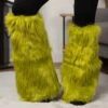 Grinch Green Fuzzy Adult Leg Warmers 1 Grinch Green Fuzzy Adult Leg Warmers -Halloween Costumes grinch fuzzy leg warmers