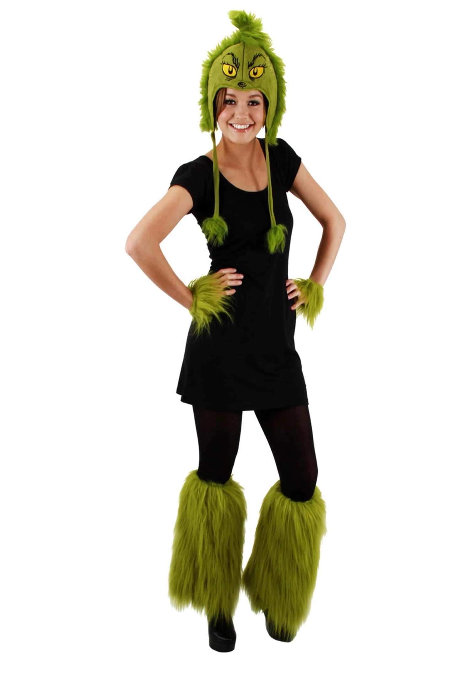 Grinch Green Fuzzy Adult Leg Warmers 4 Grinch Green Fuzzy Adult Leg Warmers - Image 2