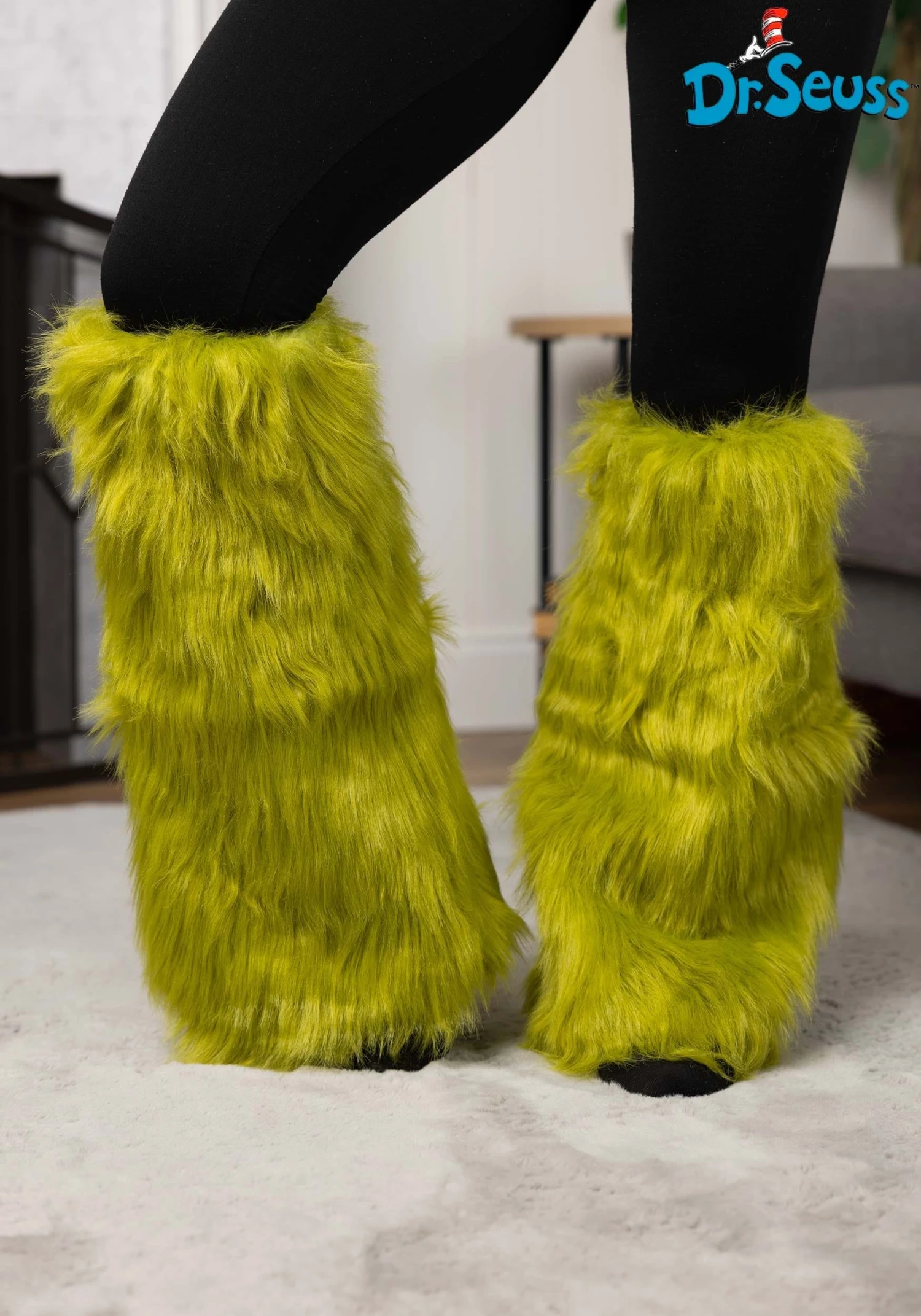 Grinch Green Fuzzy Adult Leg Warmers 3 Grinch Green Fuzzy Adult Leg Warmers