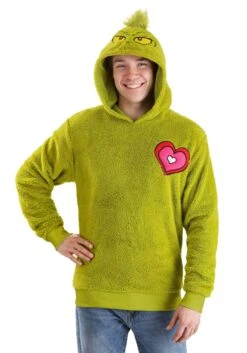 Adult The Grinch Hoodie Costume Top -Halloween Costumes grinch hoodie costume top alt 2