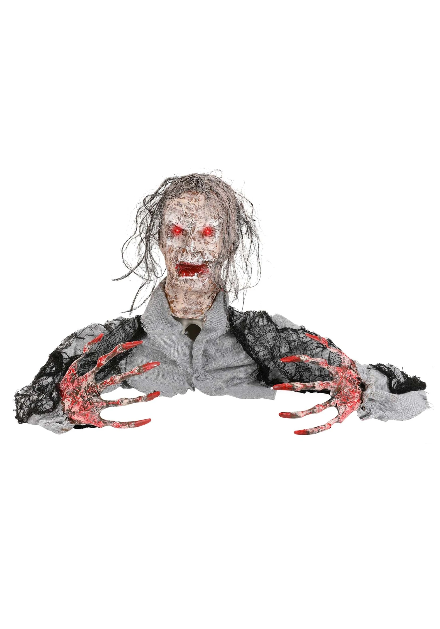 Half Body Zombie With Light Up Red Eyes Halloween Decoration 6 Half Body Zombie With Light Up Red Eyes Halloween Decoration - Image 4