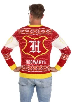 Harry Potter Hogwarts Ugly Christmas Cardigan For Adults -Halloween Costumes harry potter hogwarts ugly christmas cardigan alt 1