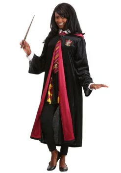 Deluxe Harry Potter Gryffindor Adult Plus Size Robe Costume -Halloween Costumes harry potter plus size adult deluxe gryffindor rob alt 1