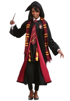 Deluxe Harry Potter Gryffindor Adult Plus Size Robe Costume -Halloween Costumes harry potter plus size adult deluxe gryffindor rob alt 2