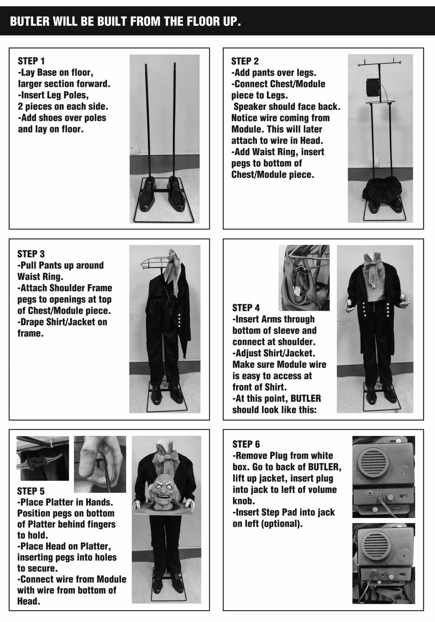 5FT Animated Head On A Platter Butler Halloween Decoration 10 5FT Animated Head On A Platter Butler Halloween Decoration - Image 8