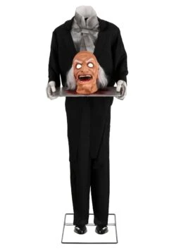 5FT Animated Head On A Platter Butler Halloween Decoration 12 5FT Animated Head On A Platter Butler Halloween Decoration -Halloween Costumes head on a platter butler decoration alt 7
