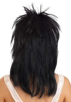 Heavy Metal Rocker Black Wig For Women 5 Heavy Metal Rocker Black Wig For Women -Halloween Costumes heavy metal rocker black wig alt 1