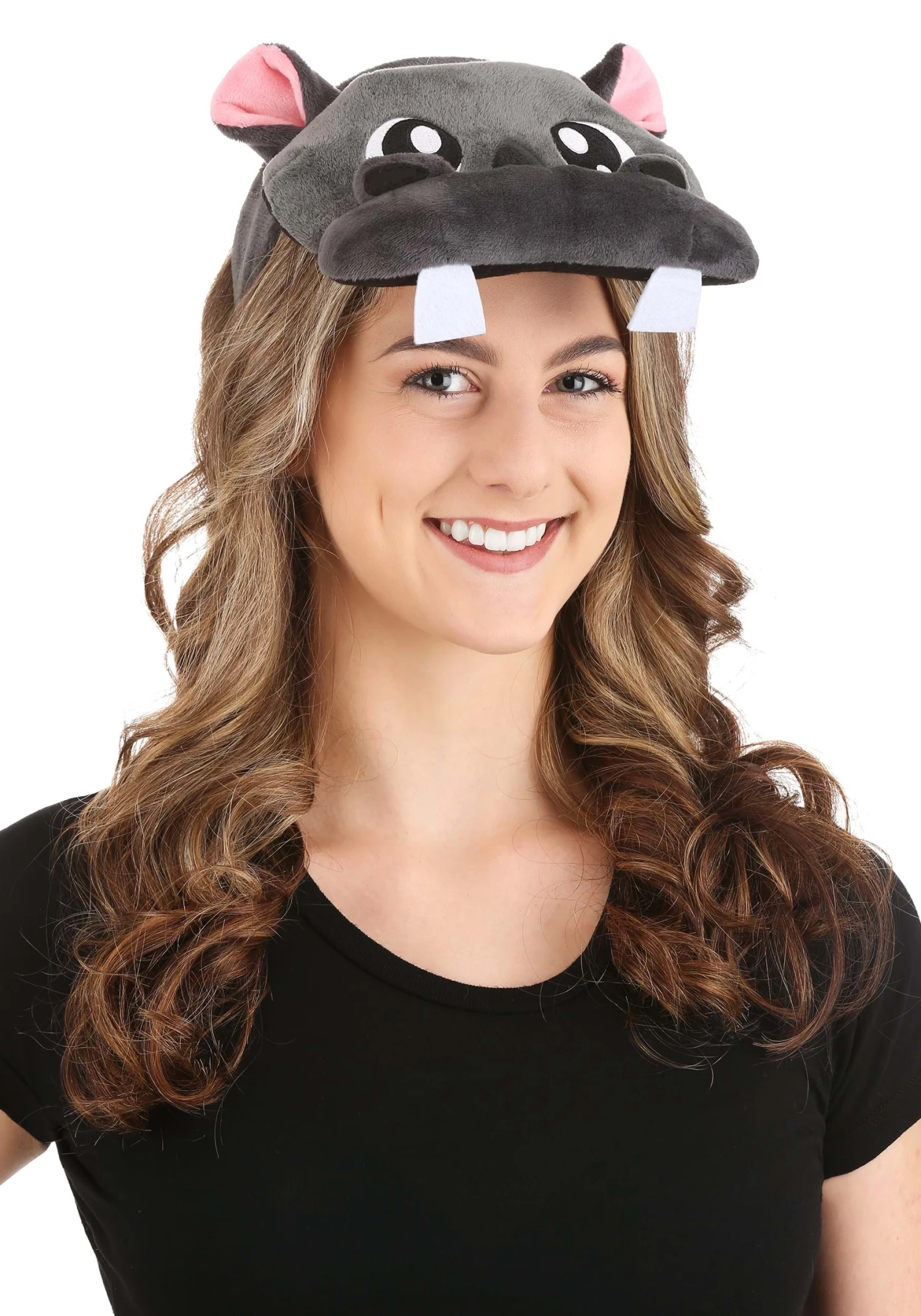 Plush Hippo Costume Headband 5 Plush Hippo Costume Headband - Image 3