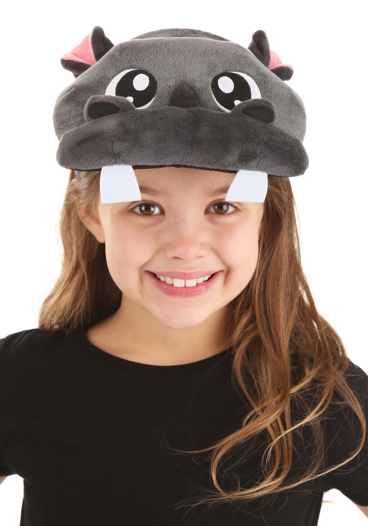 Plush Hippo Costume Headband 3 Plush Hippo Costume Headband