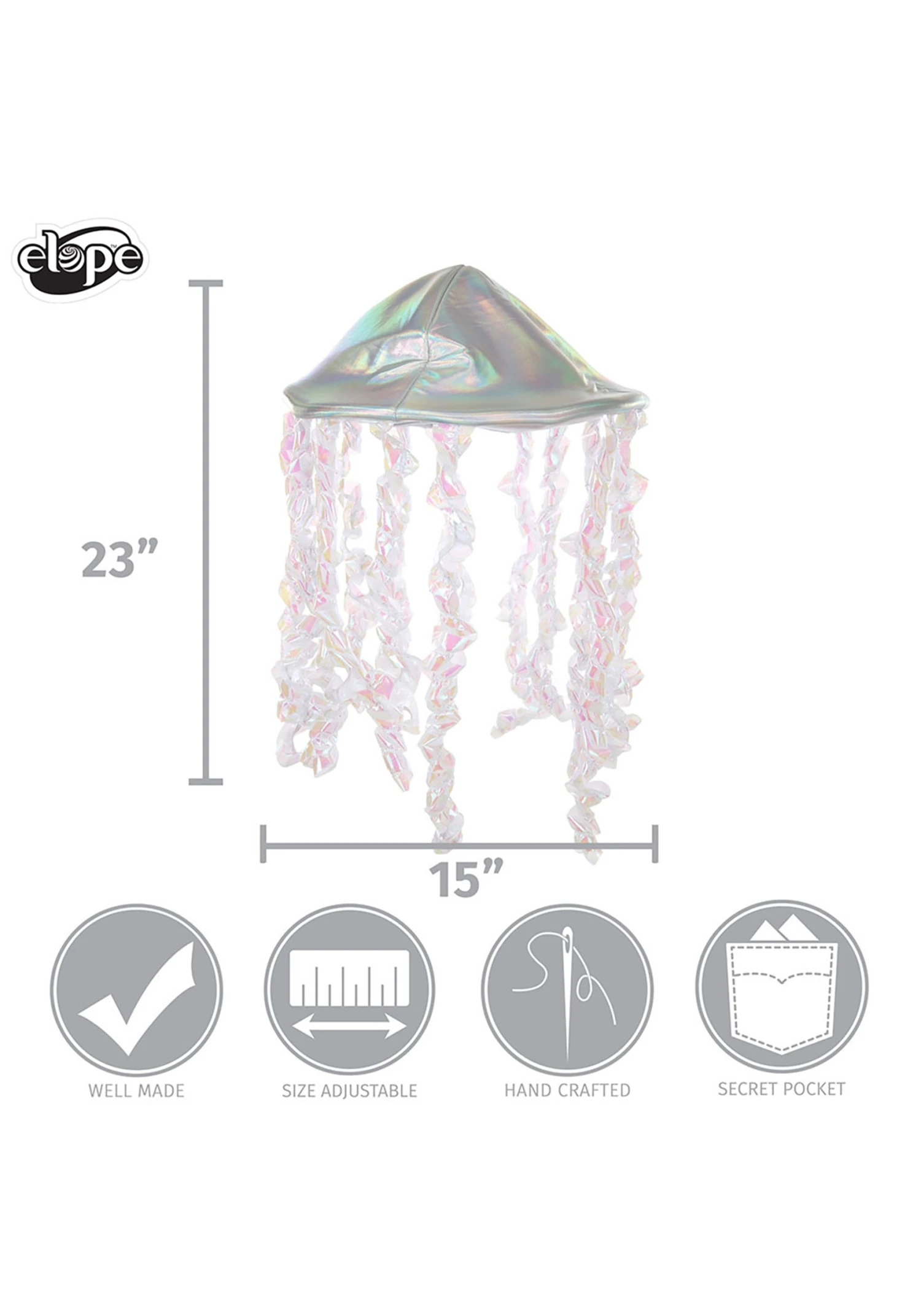 Holographic Jellyfish Soft Costume Hat 7 Holographic Jellyfish Soft Costume Hat - Image 5