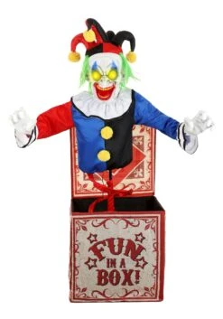 4FT Horrifying Jack In Box Animatronic Halloween Decoration -Halloween Costumes horrifying jack in box decoration alt 8