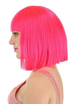 Hot Pink Bob Wig Accessory -Halloween Costumes hot pink bob wig alt 2