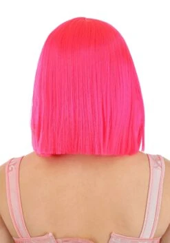 Hot Pink Bob Wig Accessory -Halloween Costumes hot pink bob wig alt 3